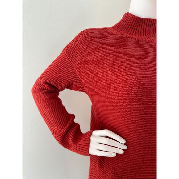 Talbots Women's Rust Orange Long Sleeve Mock Neck Pullover Sweater Knit size S - Picture 5 of 7